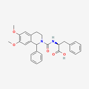molecular formula C27H28N2O5 B2773456 (2S)-2-[(6,7-Dimethoxy-1-phenyl-3,4-dihydro-1H-isoquinoline-2-carbonyl)amino]-3-phenylpropanoic acid CAS No. 956965-75-6