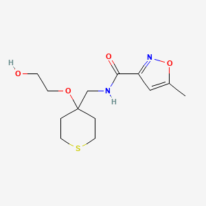 molecular formula C13H20N2O4S B2773461 N-((4-(2-hydroxyethoxy)tetrahydro-2H-thiopyran-4-yl)methyl)-5-methylisoxazole-3-carboxamide CAS No. 2320221-09-6