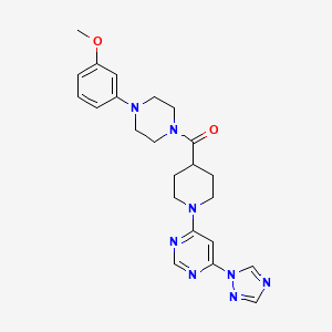 (1-(6-(1H-1,2,4-triazol-1-yl)pyrimidin-4-yl)piperidin-4-yl)(4-(3-methoxyphenyl)piperazin-1-yl)methanone