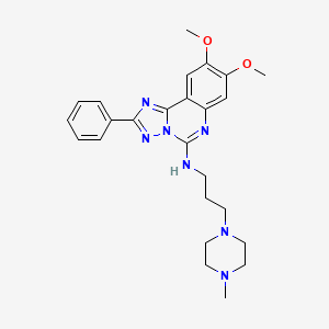 molecular formula C25H31N7O2 B2773474 8,9-dimethoxy-N-[3-(4-methylpiperazin-1-yl)propyl]-2-phenyl-[1,2,4]triazolo[1,5-c]quinazolin-5-amine CAS No. 902948-40-7