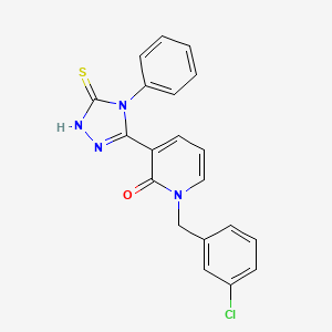 1-(3-chlorobenzyl)-3-(4-phenyl-5-sulfanyl-4H-1,2,4-triazol-3-yl)-2(1H)-pyridinone