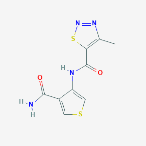 molecular formula C9H8N4O2S2 B2773483 N-(4-羧酰基噻吩-3-基)-4-甲基-1,2,3-噻二唑-5-甲酰胺 CAS No. 2097934-14-8