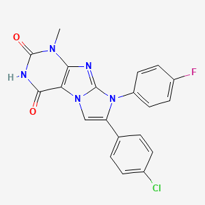 7-(4-chlorophenyl)-8-(4-fluorophenyl)-1-methyl-1H-imidazo[2,1-f]purine-2,4(3H,8H)-dione