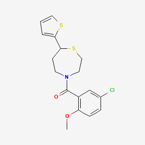 (5-Chloro-2-methoxyphenyl)(7-(thiophen-2-yl)-1,4-thiazepan-4-yl)methanone