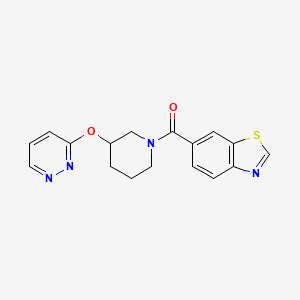 molecular formula C17H16N4O2S B2773496 Benzo[d]thiazol-6-yl(3-(pyridazin-3-yloxy)piperidin-1-yl)methanone CAS No. 2034583-06-5