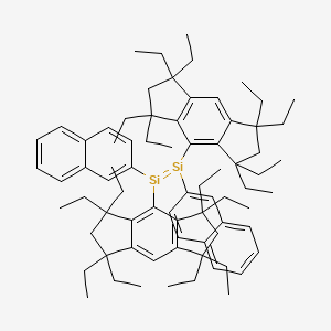 molecular formula C76H104Si2 B2773501 (E)-1,2-Bis(2-naphthyl)-1,2-bis(1,1,3,3,5,5,7,7-octaethyl-1,2,3,5,6,7-hexahydro-s-indacen-4-yl)disilene CAS No. 1253900-41-2