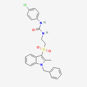 molecular formula C25H24ClN3O3S B2773503 1-(2-((1-benzyl-2-methyl-1H-indol-3-yl)sulfonyl)ethyl)-3-(4-chlorophenyl)urea CAS No. 946299-45-2