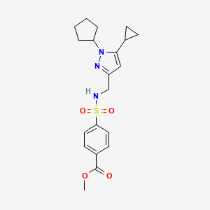 methyl 4-(N-((1-cyclopentyl-5-cyclopropyl-1H-pyrazol-3-yl)methyl)sulfamoyl)benzoate
