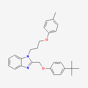 molecular formula C28H32N2O2 B2773519 2-((4-(tert-butyl)phenoxy)methyl)-1-(3-(p-tolyloxy)propyl)-1H-benzo[d]imidazole CAS No. 615280-93-8