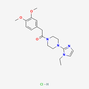 2-(3,4-dimethoxyphenyl)-1-(4-(1-ethyl-1H-imidazol-2-yl)piperazin-1-yl)ethanone hydrochloride