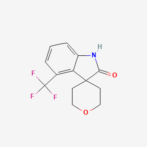 molecular formula C13H12F3NO2 B2773521 4-(Trifluoromethyl)-1H-spiro[indole-3,4'-oxane]-2-one CAS No. 2197057-09-1
