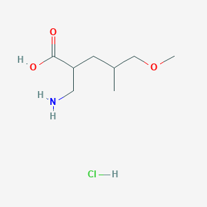 2-(Aminomethyl)-5-methoxy-4-methylpentanoic acid hydrochloride