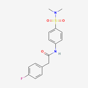 molecular formula C16H17FN2O3S B2773526 N-[4-(二甲基磺酰基)苯基]-2-(4-氟苯基)乙酰胺 CAS No. 692762-37-1
