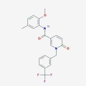 N-(2-methoxy-5-methylphenyl)-6-oxo-1-[[3-(trifluoromethyl)phenyl]methyl]pyridine-3-carboxamide