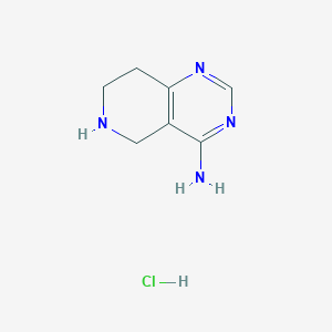 molecular formula C7H11ClN4 B2773543 5,6,7,8-四氢吡啶并[4,3-d]嘧啶-4-胺；盐酸盐 CAS No. 2375269-18-2
