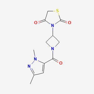 3-(1-(1,3-dimethyl-1H-pyrazole-5-carbonyl)azetidin-3-yl)thiazolidine-2,4-dione