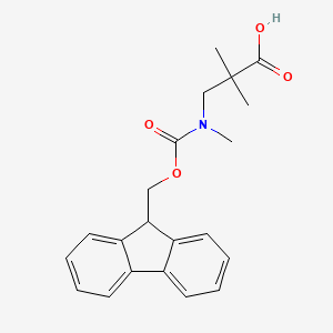 molecular formula C21H23NO4 B2773551 3-[9H-Fluoren-9-ylmethoxycarbonyl(methyl)amino]-2,2-dimethylpropanoic acid CAS No. 1199780-15-8