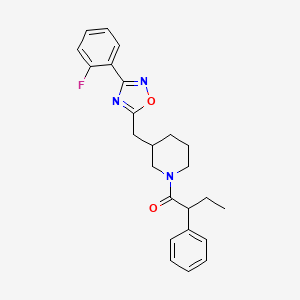 1-(3-((3-(2-Fluorophenyl)-1,2,4-oxadiazol-5-yl)methyl)piperidin-1-yl)-2-phenylbutan-1-one