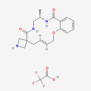 (4E,11S)-11-Methylspiro[2-oxa-9,12-diazabicyclo[12.4.0]octadeca-1(18),4,14,16-tetraene-7,3'-azetidine]-8,13-dione;2,2,2-trifluoroacetic acid