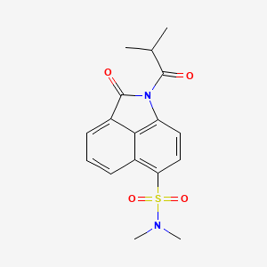 molecular formula C17H18N2O4S B2773558 1-isobutyryl-N,N-dimethyl-2-oxo-1,2-dihydrobenzo[cd]indole-6-sulfonamide CAS No. 881476-94-4