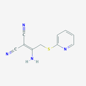 2-(1-Amino-2-(2-pyridinylsulfanyl)ethylidene)malononitrile