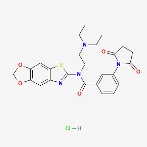 N-([1,3]dioxolo[4',5':4,5]benzo[1,2-d]thiazol-6-yl)-N-(2-(diethylamino)ethyl)-3-(2,5-dioxopyrrolidin-1-yl)benzamide hydrochloride