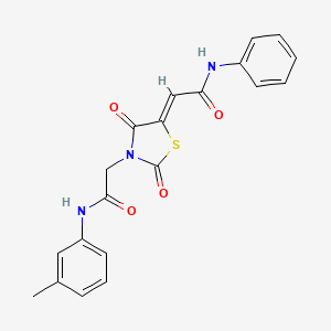 molecular formula C20H17N3O4S B2773566 (Z)-2-(2,4-dioxo-3-(2-oxo-2-(m-tolylamino)ethyl)thiazolidin-5-ylidene)-N-phenylacetamide CAS No. 692762-75-7