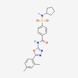 4-(N-cyclopentyl-N-methylsulfamoyl)-N-(5-(2,4-dimethylphenyl)-1,3,4-oxadiazol-2-yl)benzamide