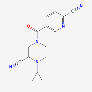4-(6-Cyanopyridine-3-carbonyl)-1-cyclopropylpiperazine-2-carbonitrile