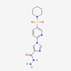 1-[5-(piperidin-1-ylsulfonyl)pyridin-2-yl]-1H-imidazole-4-carbohydrazide