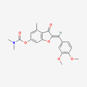(Z)-2-(3,4-dimethoxybenzylidene)-4-methyl-3-oxo-2,3-dihydrobenzofuran-6-yl dimethylcarbamate
