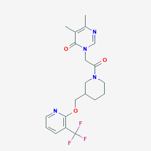 5,6-Dimethyl-3-[2-oxo-2-[3-[[3-(trifluoromethyl)pyridin-2-yl]oxymethyl]piperidin-1-yl]ethyl]pyrimidin-4-one