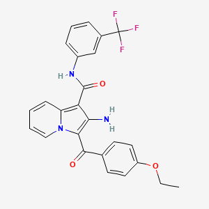 molecular formula C25H20F3N3O3 B2773598 2-amino-3-(4-ethoxybenzoyl)-N-[3-(trifluoromethyl)phenyl]indolizine-1-carboxamide CAS No. 904266-75-7