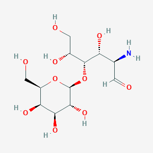 molecular formula C12H23NO10 B027736 (2R,3R,4S,5R)-2-amino-3,5,6-trihydroxy-4-[(2S,3R,4S,5R,6R)-3,4,5-trihydroxy-6-(hydroxymethyl)oxan-2-yl]oxyhexanal CAS No. 100787-31-3