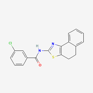 molecular formula C18H13ClN2OS B2773604 3-chloro-N-(4,5-dihydronaphtho[1,2-d]thiazol-2-yl)benzamide CAS No. 378214-69-8