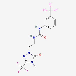 1-(2-(4-methyl-5-oxo-3-(trifluoromethyl)-4,5-dihydro-1H-1,2,4-triazol-1-yl)ethyl)-3-(3-(trifluoromethyl)phenyl)urea