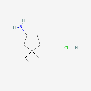 molecular formula C8H16ClN B2773625 螺[3.4]辛-7-胺；盐酸盐 CAS No. 2375260-70-9