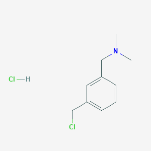 molecular formula C10H15Cl2N B2773639 1-[3-(Chloromethyl)phenyl]-N,N-dimethylmethanamine;hydrochloride CAS No. 128622-97-9