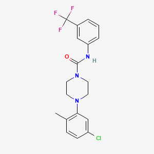 (4-(5-Chloro-2-methylphenyl)piperazinyl)-N-(3-(trifluoromethyl)phenyl)formamide