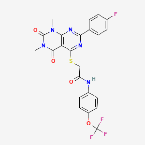 2-[7-(4-fluorophenyl)-1,3-dimethyl-2,4-dioxopyrimido[4,5-d]pyrimidin-5-yl]sulfanyl-N-[4-(trifluoromethoxy)phenyl]acetamide