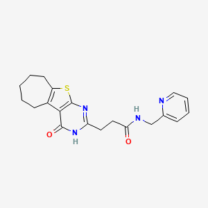 3-(4-oxo-3,5,6,7,8,9-hexahydro-4H-cyclohepta[4,5]thieno[2,3-d]pyrimidin-2-yl)-N-(2-pyridylmethyl)propanamide