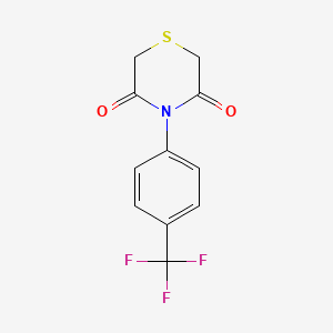molecular formula C11H8F3NO2S B2773653 4-[4-(Trifluoromethyl)phenyl]-3,5-thiomorpholinedione CAS No. 338421-23-1