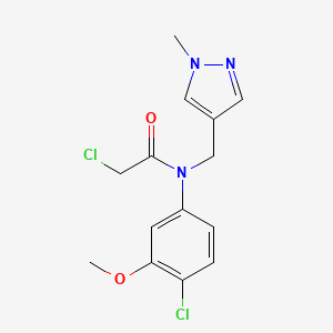 2-Chloro-N-(4-chloro-3-methoxyphenyl)-N-[(1-methylpyrazol-4-yl)methyl]acetamide