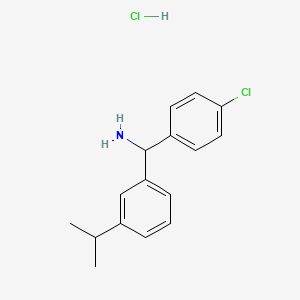 (4-Chlorophenyl)-(3-propan-2-ylphenyl)methanamine;hydrochloride