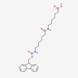 molecular formula C29H38N2O5 B2773670 7-[7-({[(9H-fluoren-9-yl)methoxy]carbonyl}amino)heptanamido]heptanoic acid CAS No. 2094853-41-3