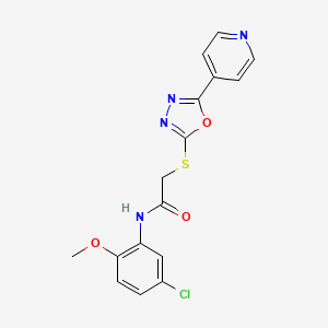 molecular formula C16H13ClN4O3S B2773674 N-(5-氯-2-甲氧基苯基)-2-[(5-吡啶-4-基-1,3,4-噁二唑-2-基)硫代基]乙酰胺 CAS No. 898612-58-3