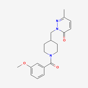 molecular formula C19H23N3O3 B2773675 2-((1-(3-甲氧基苯甲酰)哌啶-4-基)甲基)-6-甲基吡啶并[3(2H)-酮 CAS No. 2309188-94-9