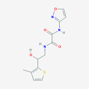 molecular formula C12H13N3O4S B2773685 N1-(2-hydroxy-2-(3-methylthiophen-2-yl)ethyl)-N2-(isoxazol-3-yl)oxalamide CAS No. 1351648-67-3