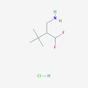 molecular formula C7H16ClF2N B2773696 2-(二氟甲基)-3,3-二甲基丁-1-胺;盐酸盐 CAS No. 2287342-67-8
