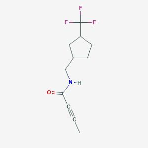molecular formula C11H14F3NO B2773699 N-[[3-(Trifluoromethyl)cyclopentyl]methyl]but-2-ynamide CAS No. 2411266-34-5